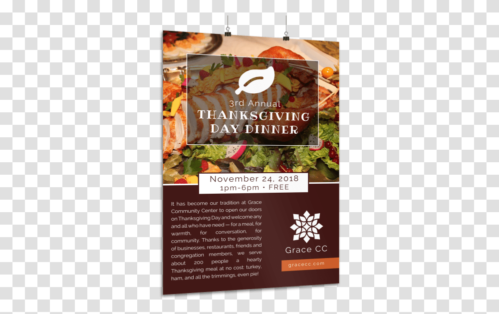 Thanksgiving Dinner Poster Template Preview Banner, Advertisement, Flyer, Paper, Plant Transparent Png