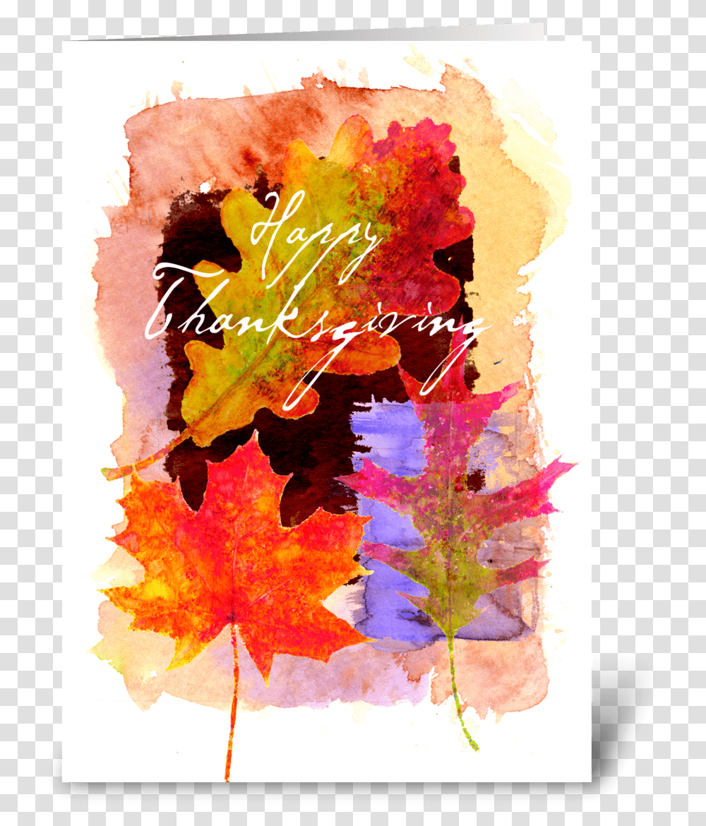 Thanksgiving Love Greeting Card Watercolor Paint, Leaf, Plant, Tree Transparent Png