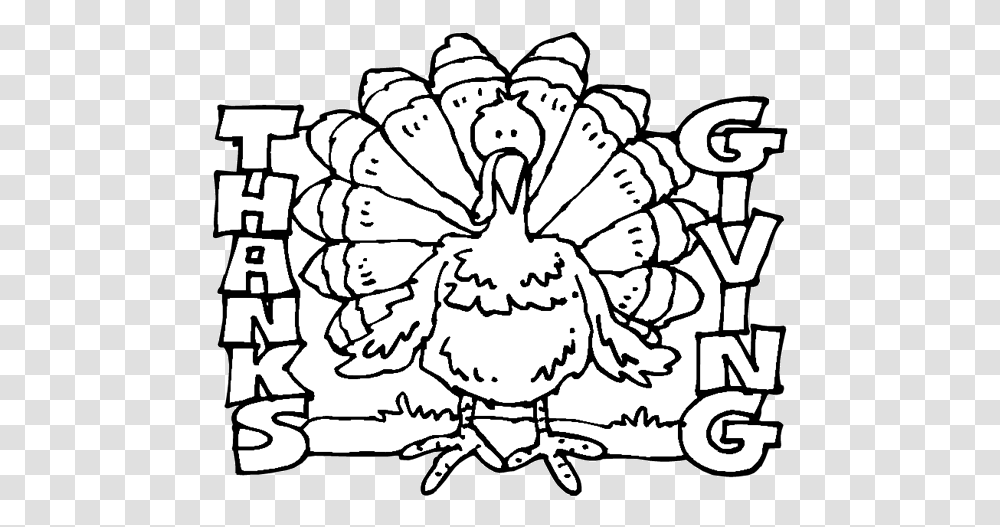 Thanksgiving Turkey Coloring Pages Thanksgiving Black And White Clipart, Doodle, Drawing, Stencil, Animal Transparent Png