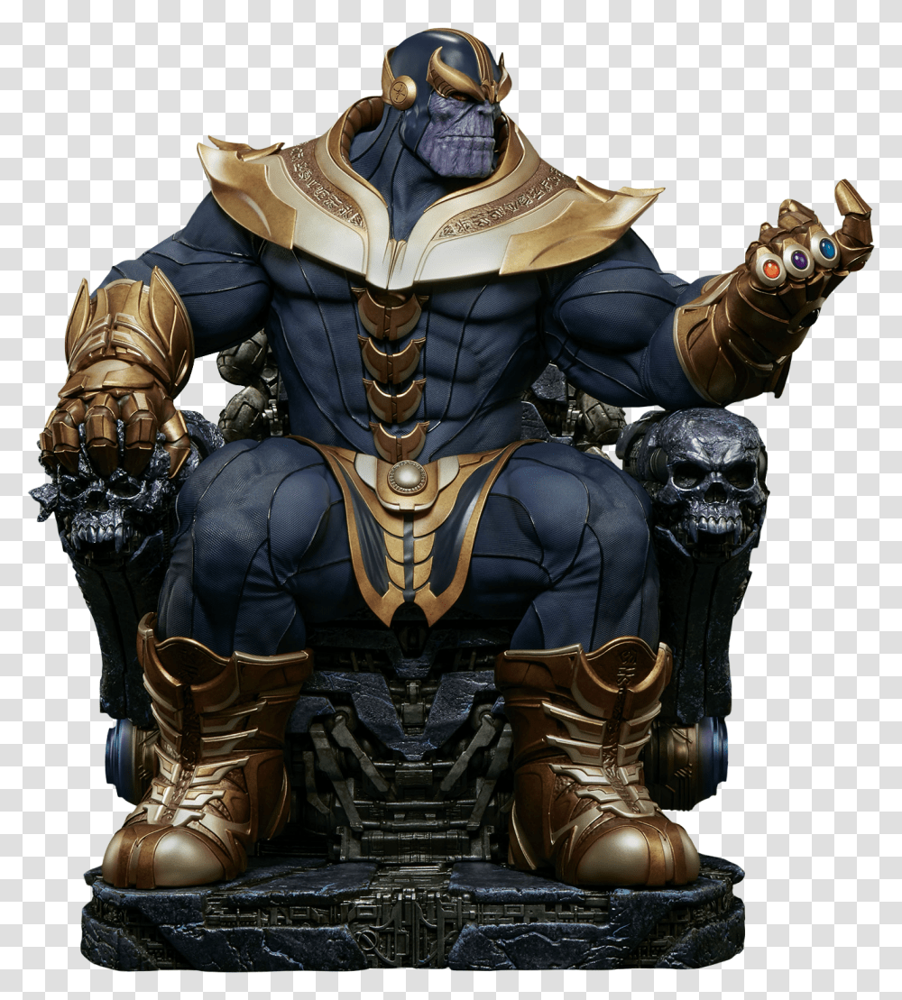 Thanos Throne Statue, Person, Furniture, Figurine Transparent Png