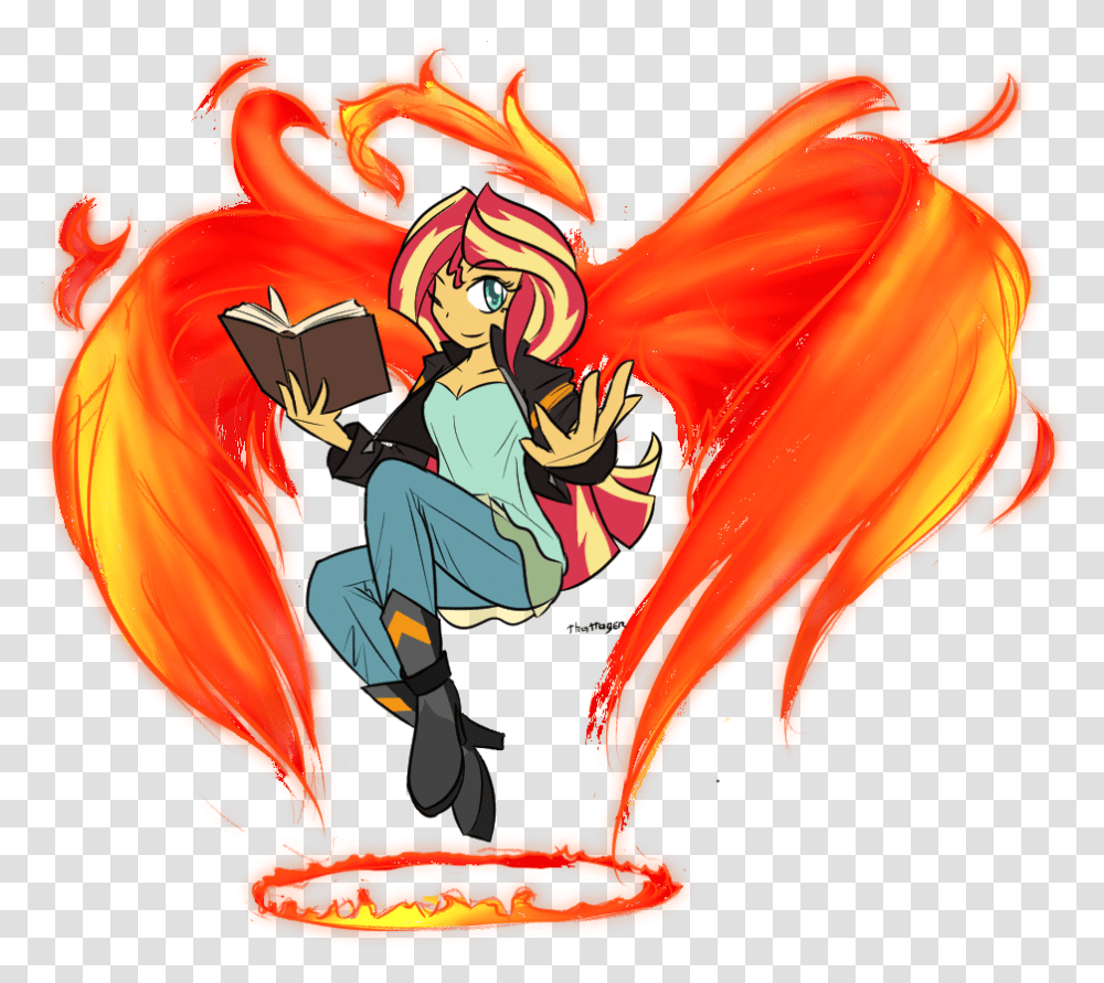 Thattagen Book Equestria Girls Fire Halo Magic Free Fire Logo Girl, Dragon, Statue, Sculpture Transparent Png