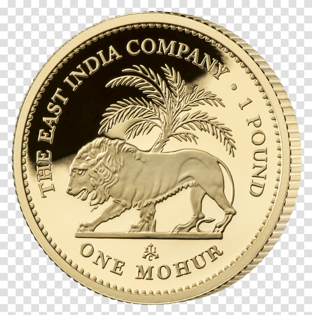 The 2018 Mohur Gold Proof Coin East India Company Coins, Lion, Wildlife, Mammal, Animal Transparent Png