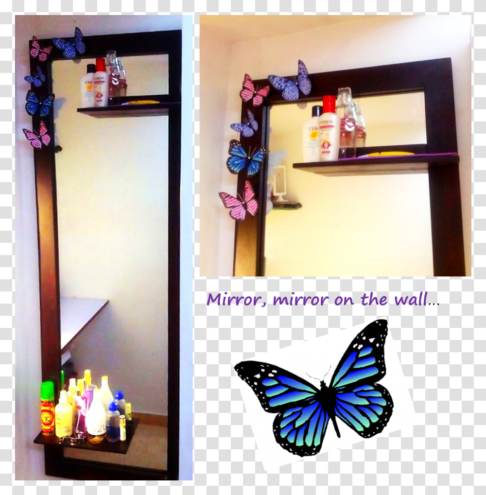 The 3d Butterfly Shelf, Interior Design, Indoors, Collage, Poster Transparent Png