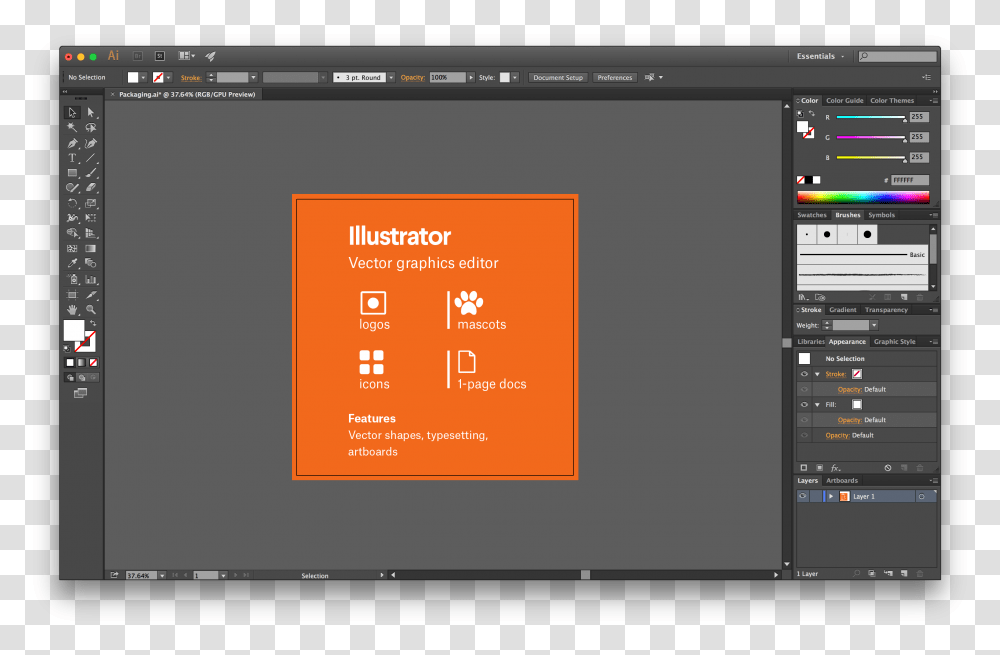 The Adobe Illustrator Interface With A Breakdown Of Multimedia Software, Electronics, Monitor, Screen Transparent Png