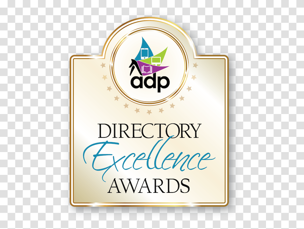 The Adp Directory Excellence Awards Label, Word, Billboard, Advertisement Transparent Png