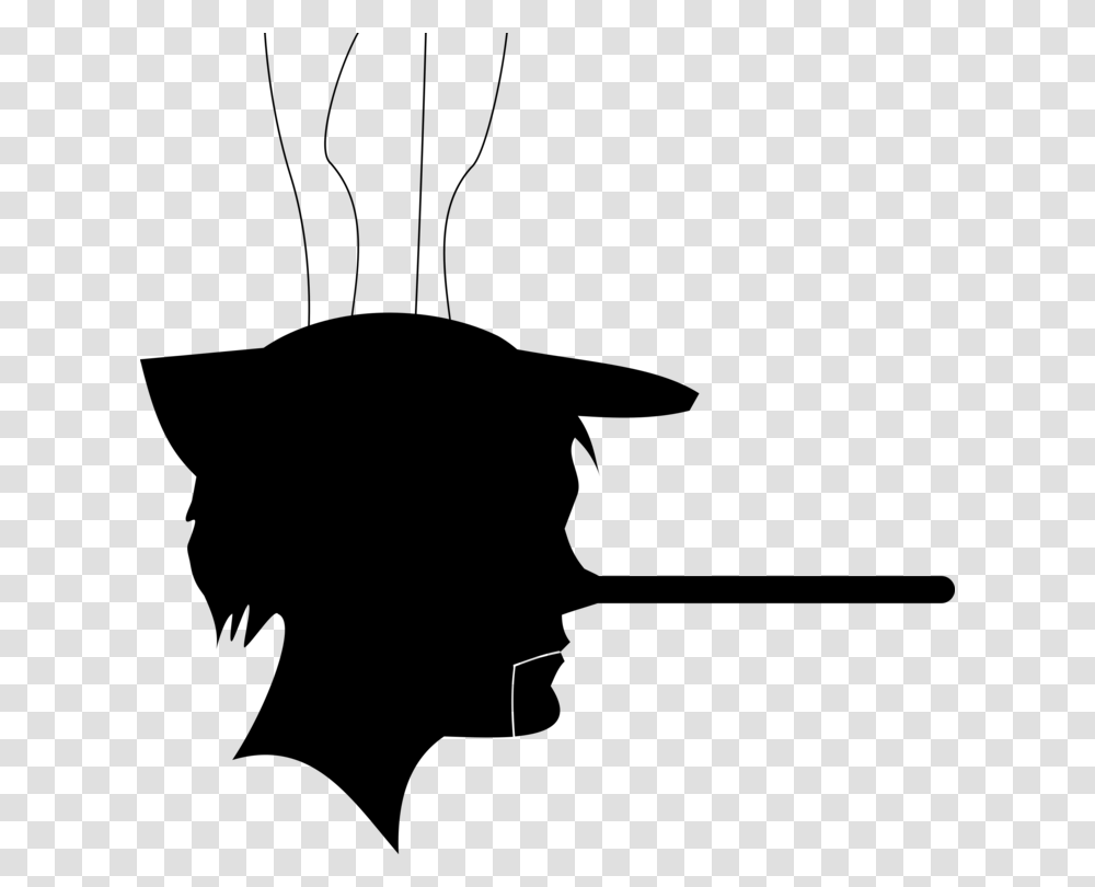 The Adventures Of Pinocchio Gosi Geppetto Nose Silhouette Free, Gray, World Of Warcraft Transparent Png