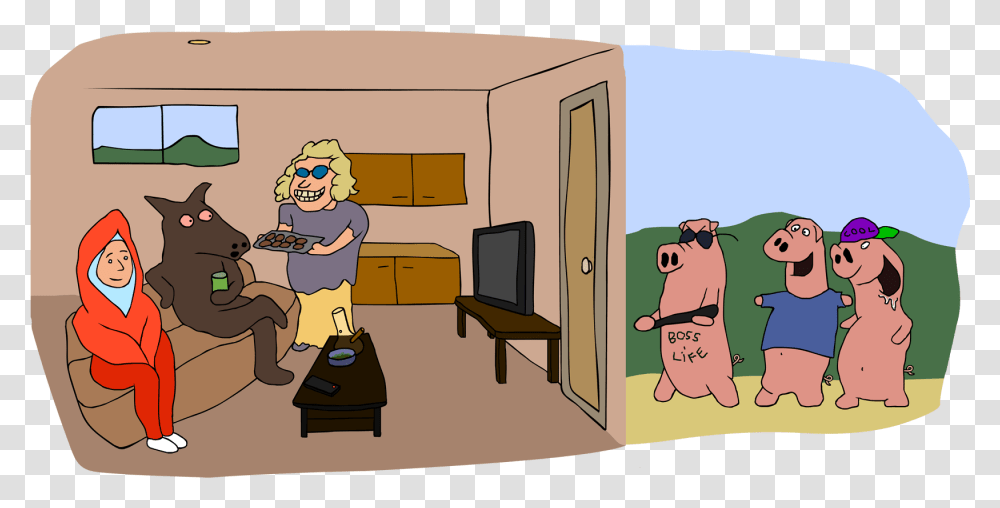 The Ampquot Big Badampquot Wolf Cartoon, Chair, Furniture, Housing, Dog Transparent Png