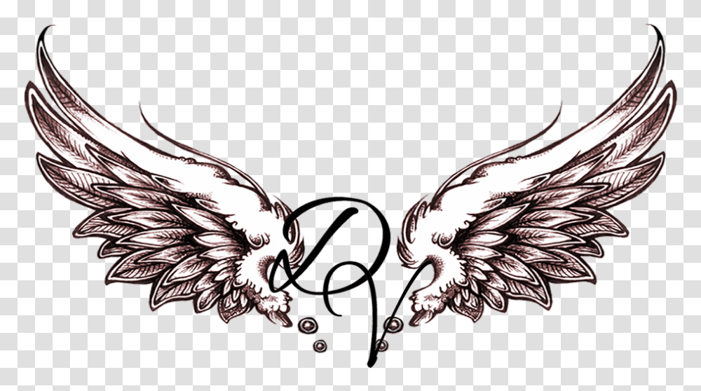 The Angel Wings In The Logo Symbolizes The Strength Angel Wings Tattoo Designs, Eagle, Bird, Animal, Waterfowl Transparent Png