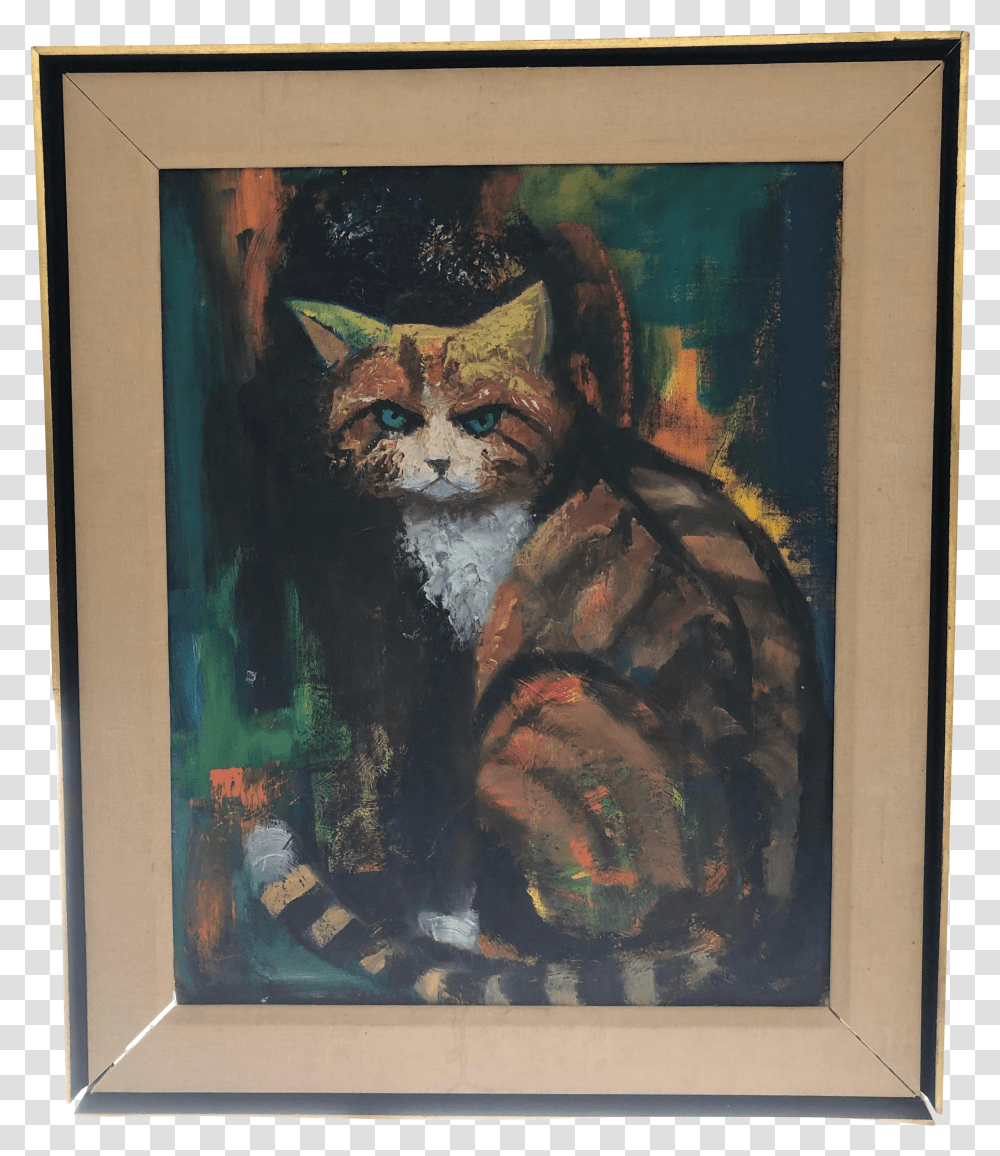 The Angry Cat Original Oil Picture Frame Transparent Png