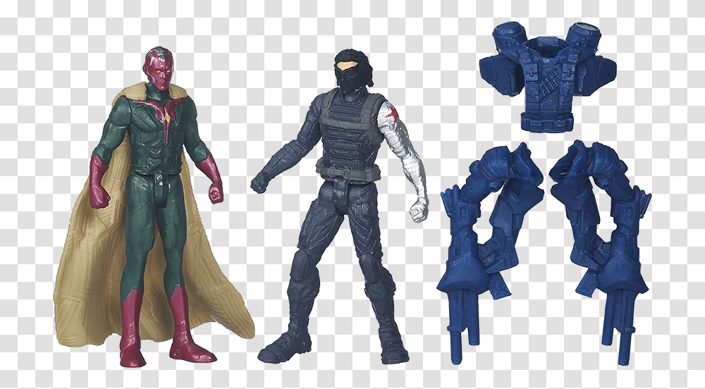 The Avengers Team Vs Team Figurset Vision Vs Winter Soldier, Person, Ninja, Long Sleeve Transparent Png
