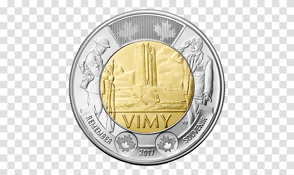 The Battle Of Vimy Ridge 2017 Vimy Ridge Coin, Money, Nickel, Person, Human Transparent Png