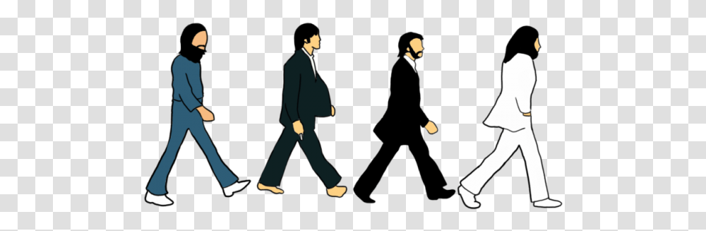 The Beatles Abbey Road Vector Clipart Psd Beatles Abbey Road Cartoon, Person, Overcoat, Suit Transparent Png