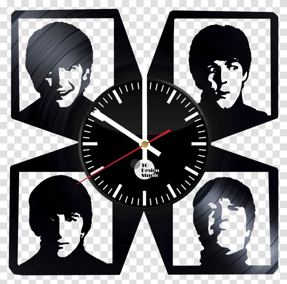 The Beatles Handmade Vinyl Record Wall Clock Fan Gift Beatles Cover Art, Analog Clock, Clock Tower, Architecture, Building Transparent Png