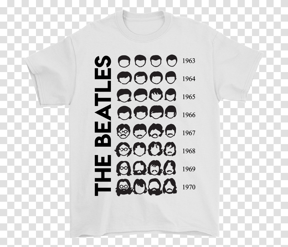 The Beatles Member S Faces Through The Years Shirts Beatles Hair And Mustache, Apparel, T-Shirt Transparent Png