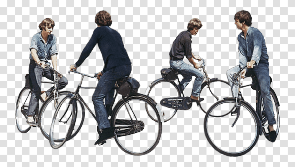 The Beatles Riding Bicycles Clip Arts, Person, Human, Vehicle, Transportation Transparent Png