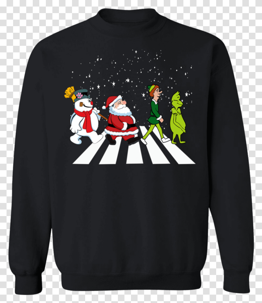 The Beatles Snowman Elf Santa Grinch Christmas Shirt Drink Up Grinches Sweatshirt, Long Sleeve, Clothing, Sweater, Hoodie Transparent Png