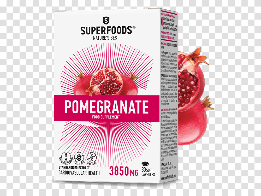The Beneficial Qualities Of Pomegranate Superfood, Poster, Advertisement, Flyer, Paper Transparent Png