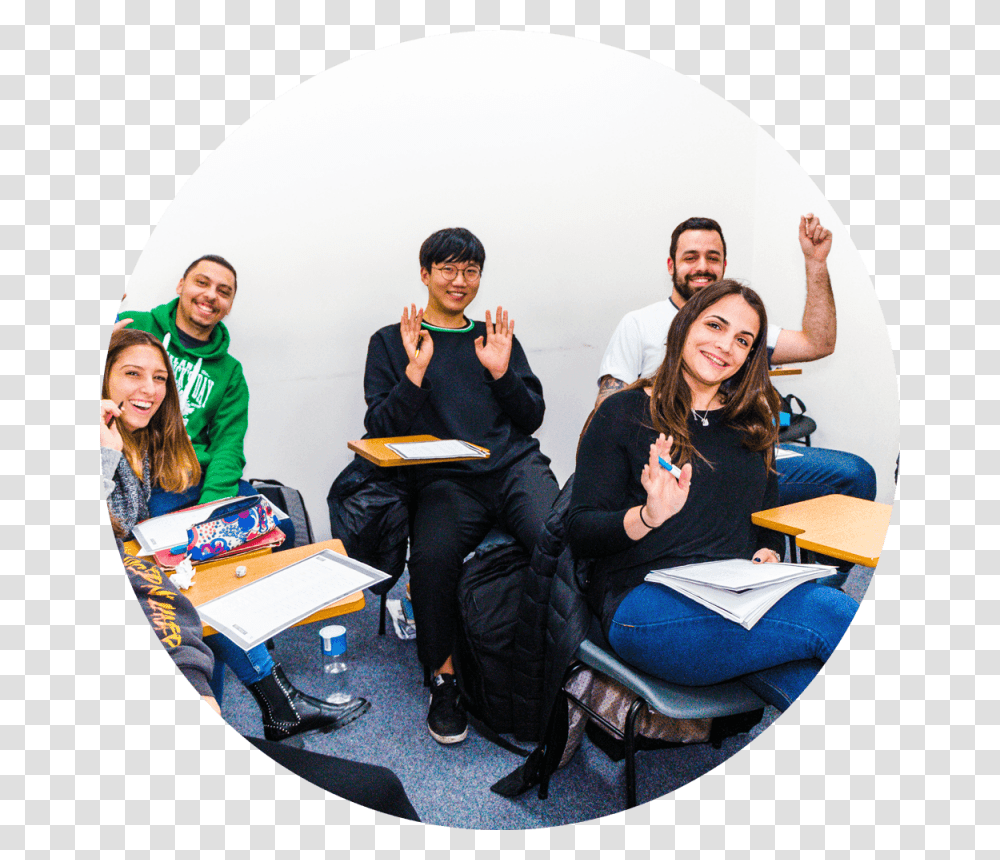 The Best English Courses In Dublin Sitting, Person, Fisheye, People Transparent Png