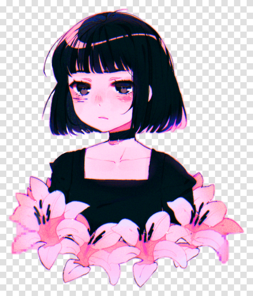 The Best Pink Aesthetic Sad Anime Girl Aesthetic Anime Girl, Person, Drawing Transparent Png