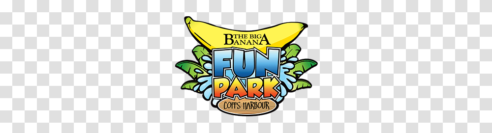 The Big Banana Fun Park Water Park, Food, Plant, Label Transparent Png