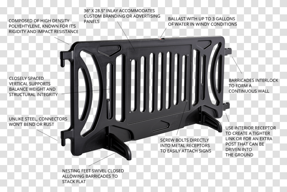 The Billboard Barricade Is Lightweight Yet Sturdy So Grille, Radiator Transparent Png