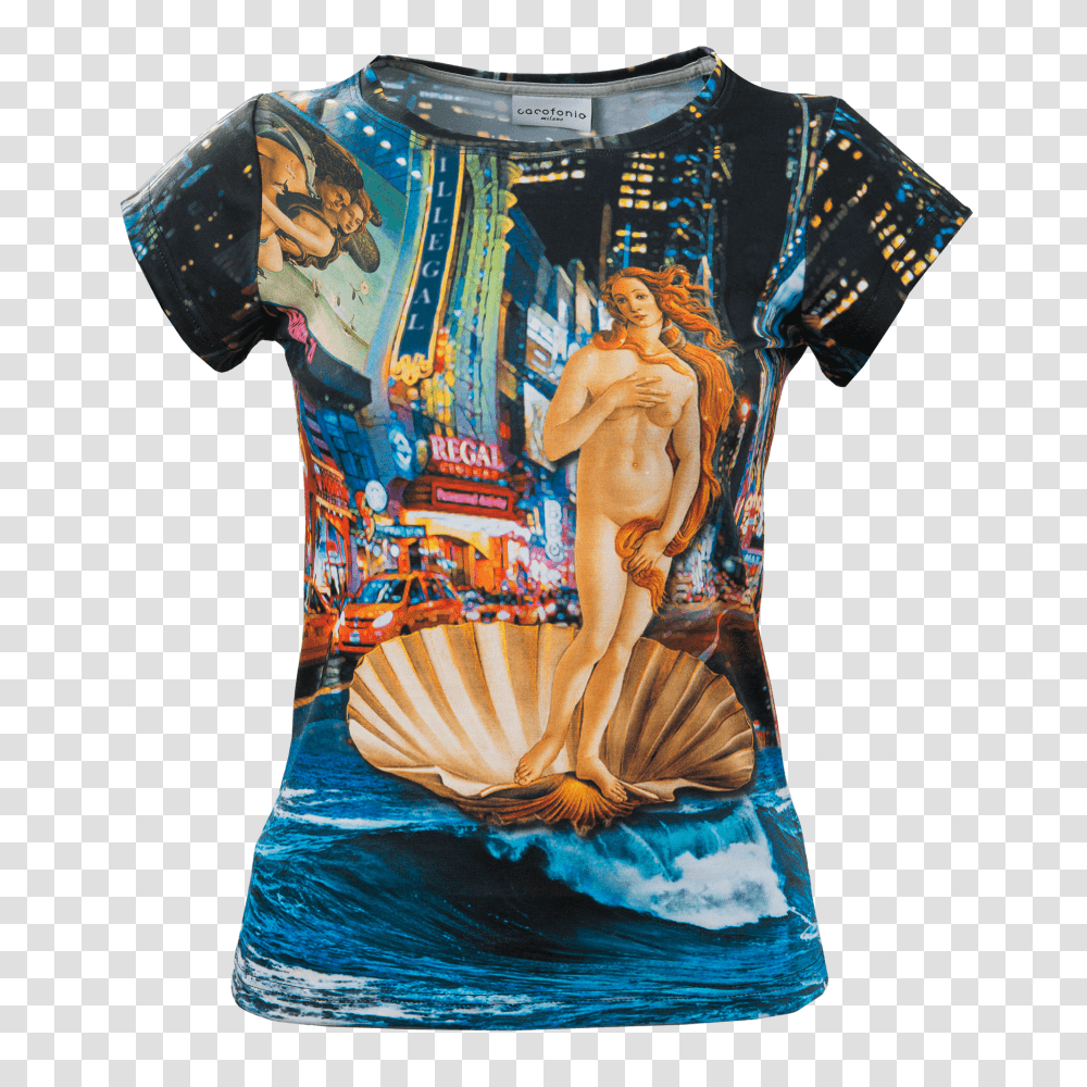 The Birth Of Venus T Shirt T Shirt Cacofonia Milano, Apparel, T-Shirt, Blouse Transparent Png