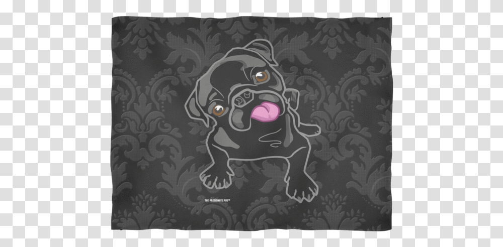 The Black Pug Fleece Blanket Mat, Mammal, Animal, Wildlife, Rug Transparent Png