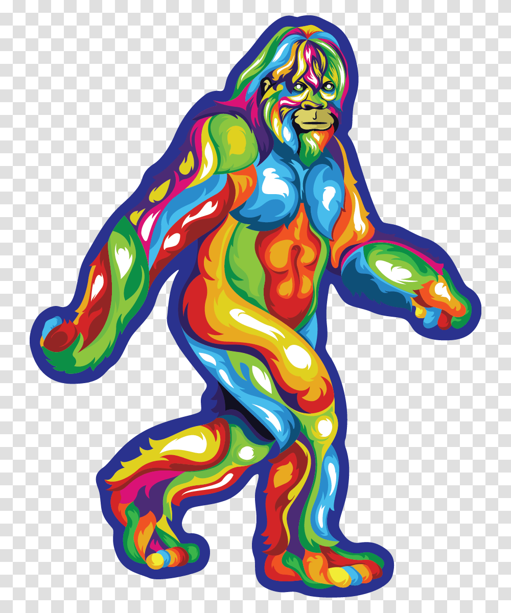 The Bold Colorful Bigfoot Stroll Stickerall Weather Premium Vinyl, Modern Art, Leisure Activities Transparent Png