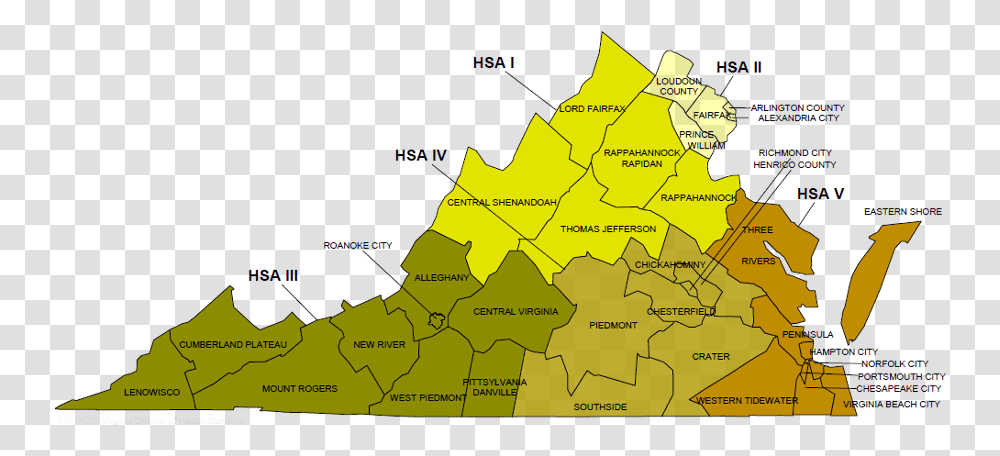 The Boundaries Of The Five Health Service Areas Defined Virginia Arrowheads, Plot, Map, Diagram, Atlas Transparent Png
