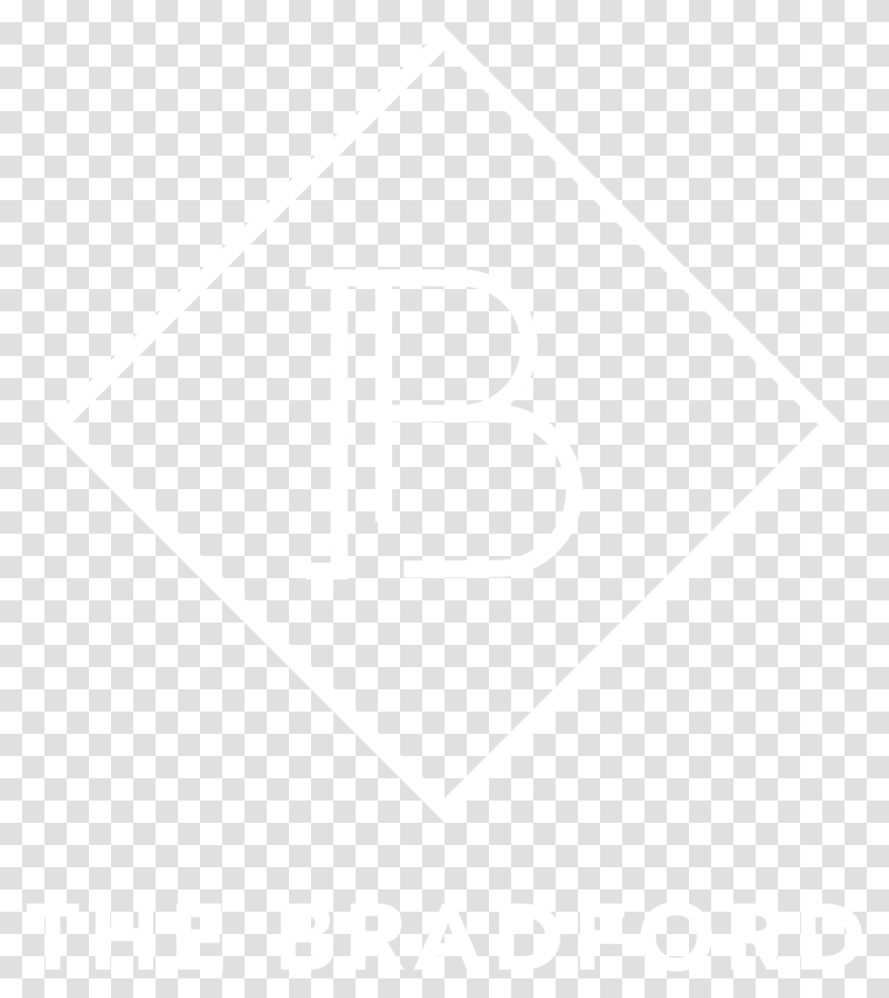 The Bradford Logo White Graphic Design, Trademark, Triangle, Label Transparent Png