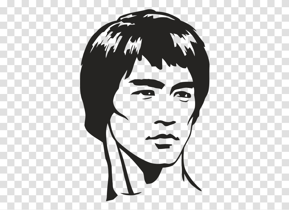 The Bruce Lee Story Sticker Tao Bruce Lee Dragon Vector, Face, Person, Stencil, Head Transparent Png