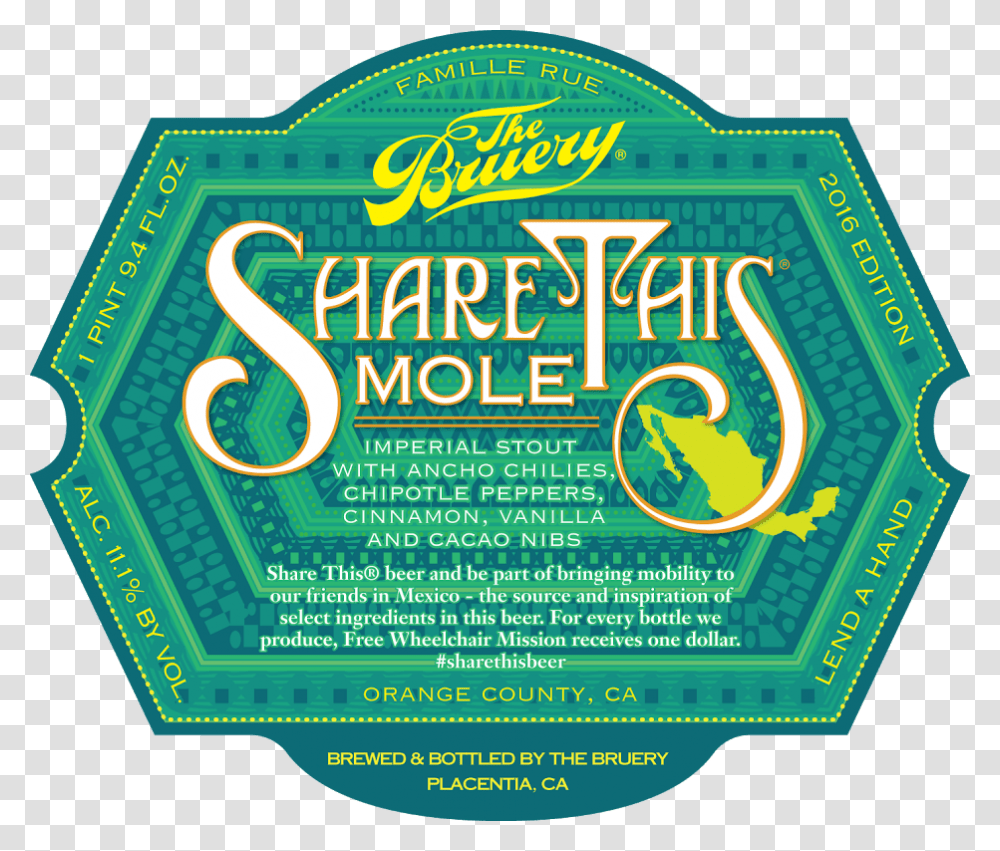 The Bruery Share This Mole Bruery Share This Mole, Poster, Advertisement, Flyer, Paper Transparent Png