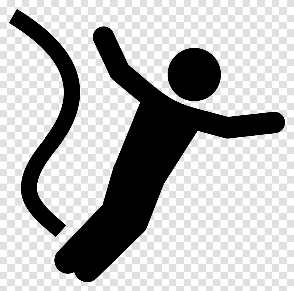 The Bungee Jumping Icon Is A Icon With A Person Falling Bungee Jump Icon, Gray, World Of Warcraft Transparent Png