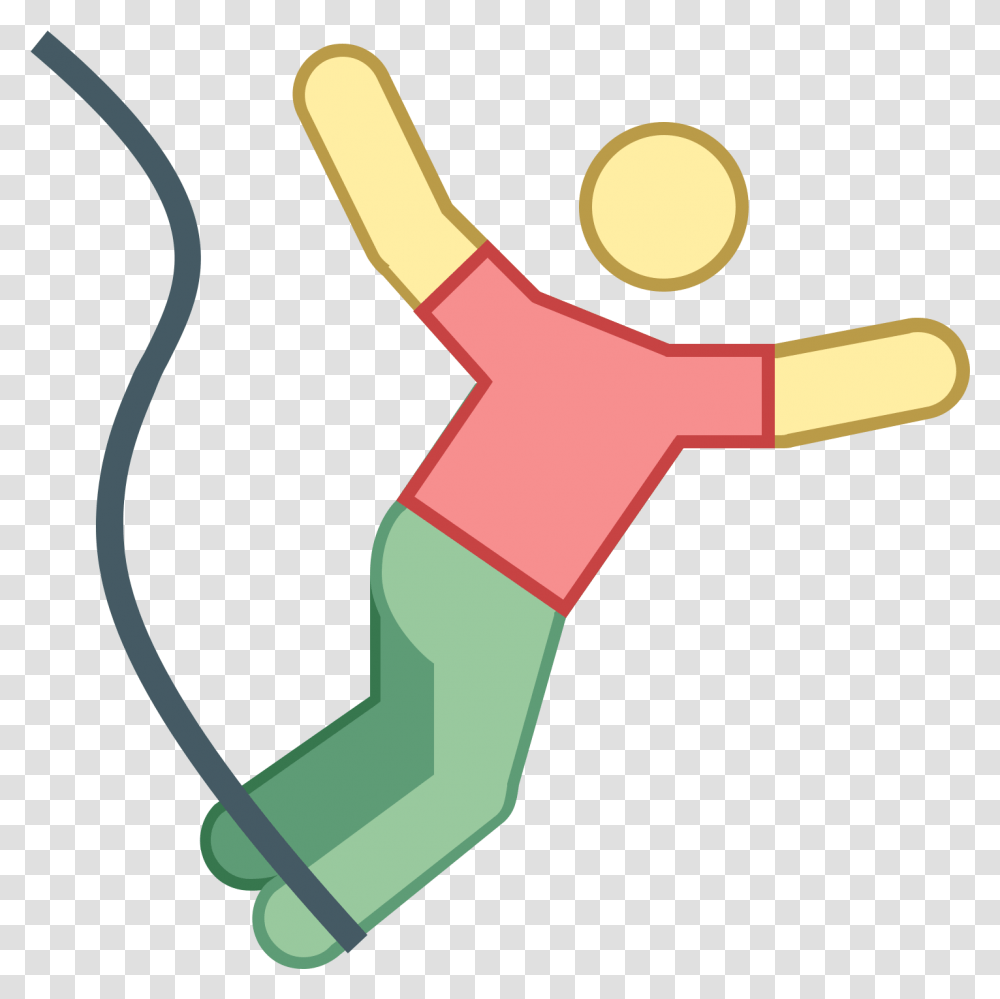 The Bungee Jumping Icon Is A With Person Falling Bungee Jumping Emoji, Hammer, Tool, Slingshot, Axe Transparent Png