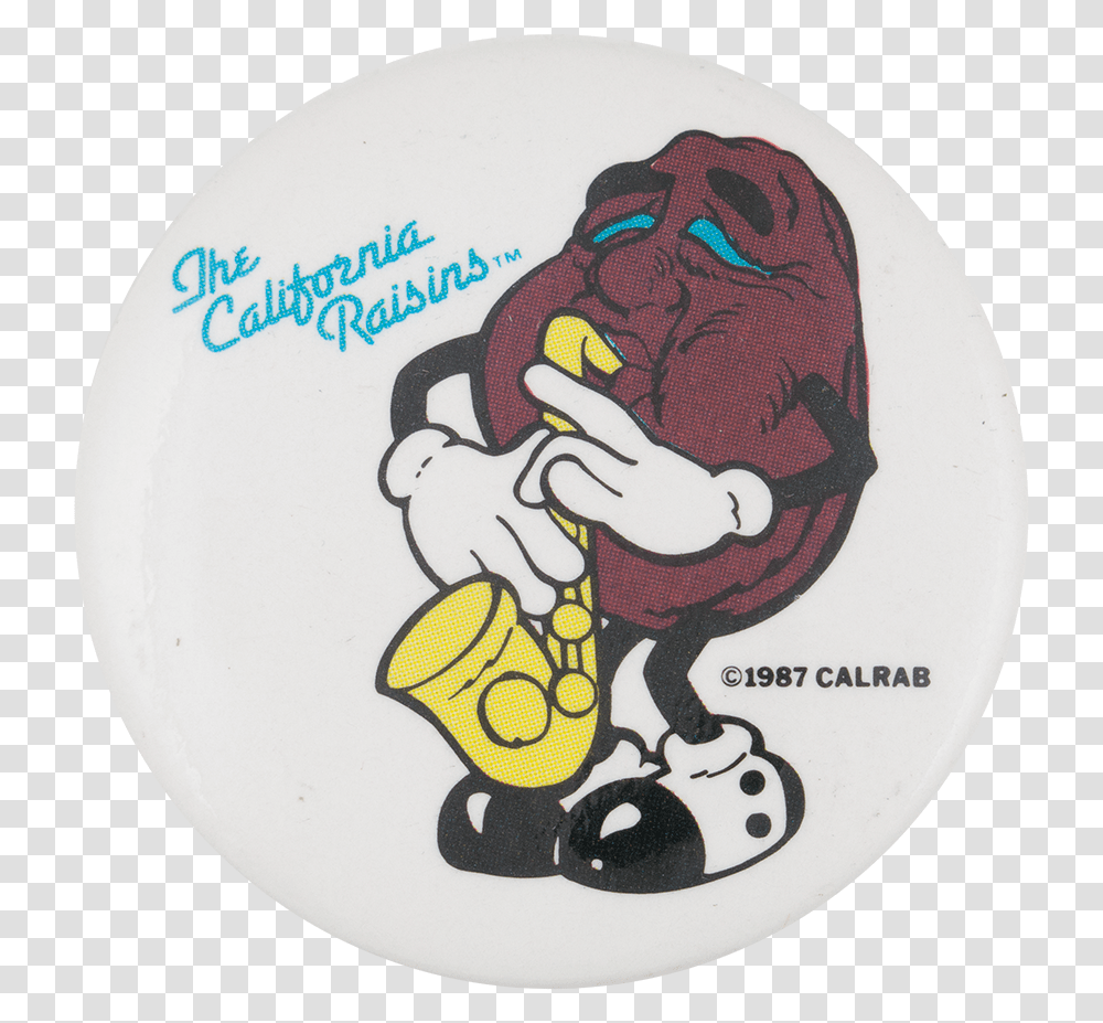 The California Raisins Saxophoneadvertising Button California Raisin Playing Saxophone, Logo, Trademark, Hand Transparent Png