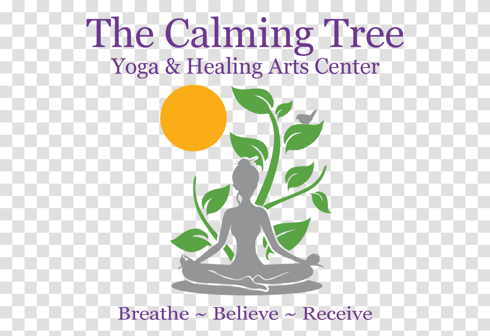 The Calming Tree Logo Tree Yoga Logo, Label, Vase, Jar Transparent Png