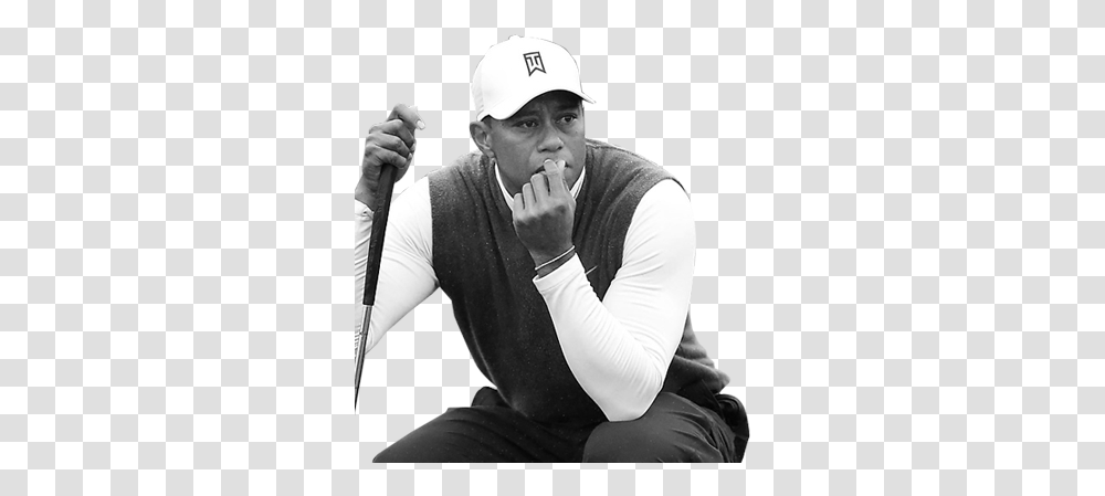 The Career Of Tiger Woods Monochrome, Person, Clothing, People, Baseball Cap Transparent Png