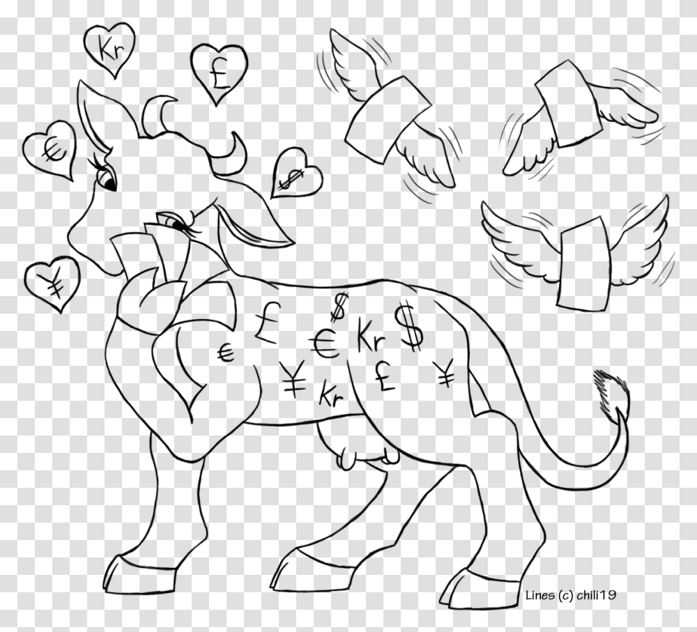 The Cash Cow Line Art, Gray, World Of Warcraft Transparent Png