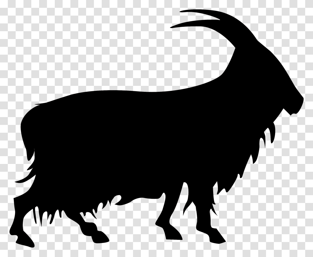 The Cashmir Goat Bull, Silhouette, Cow, Cattle, Mammal Transparent Png