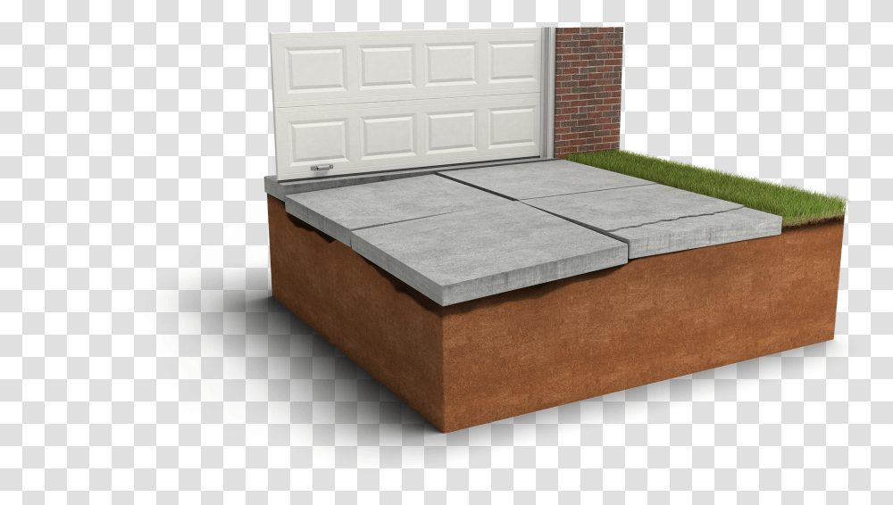 The Causes Movement And Sinking And Cracking Can Occur Bed Frame, Concrete, Rug, Garage, Furniture Transparent Png