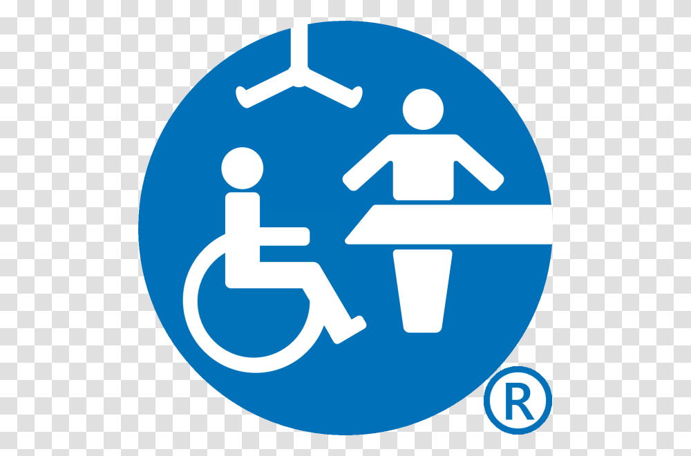 The Changing Places Logo And Registered Trademark Symbol Changing Places Toilet Logo, Sign, Road Sign, Word Transparent Png