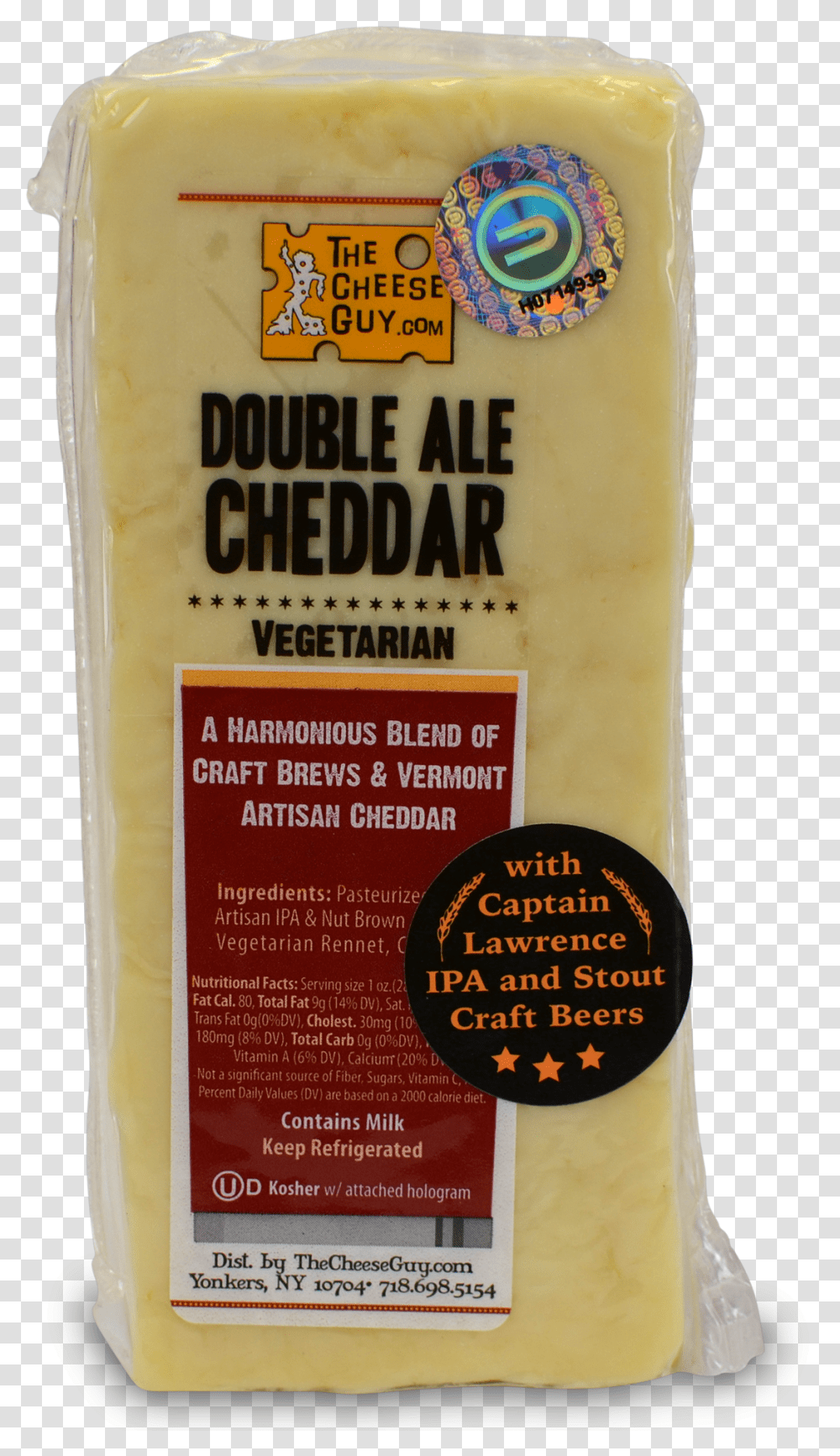 The Cheese Guy Vermont Double Ale Cheddar Cheese Wedge Grated Parmesan, Food, Advertisement, Plant Transparent Png