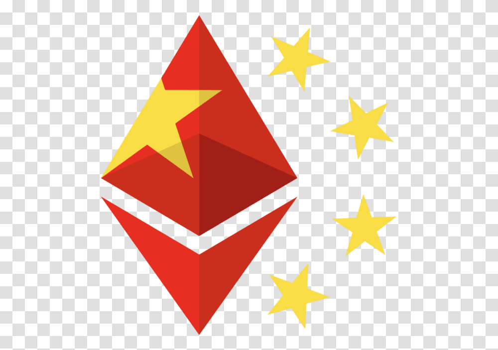 The Chinese Government Canquott Reach The Brakes On Ethereum Chinese Flag Yellow Stars, Star Symbol, Triangle Transparent Png