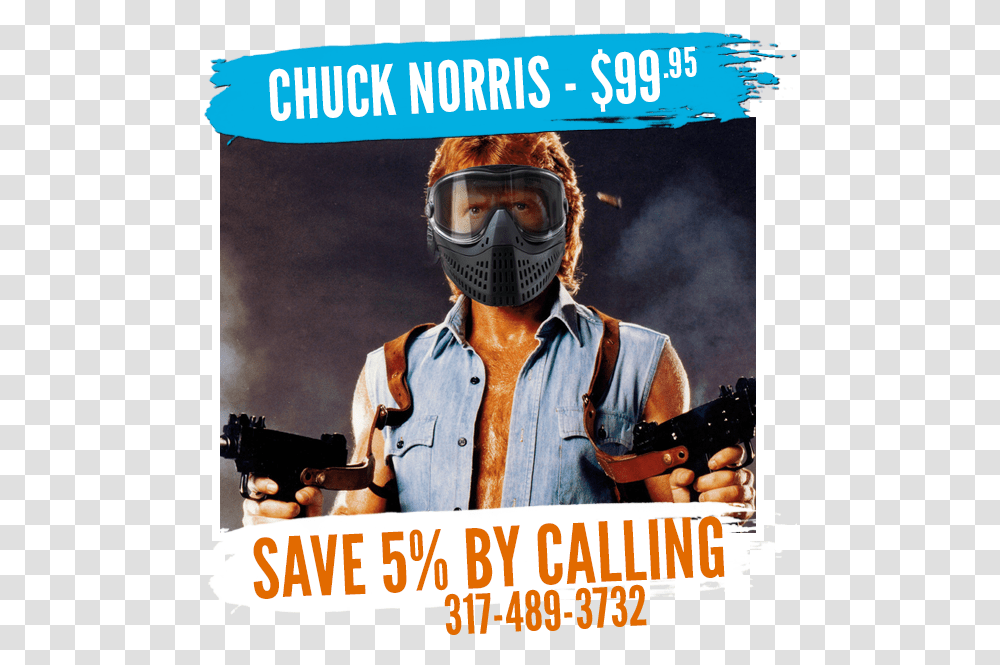 The Chuck Norris Rental Package At White River Paintball Chuck Norris Fighting Stance, Poster, Advertisement, Person, Human Transparent Png
