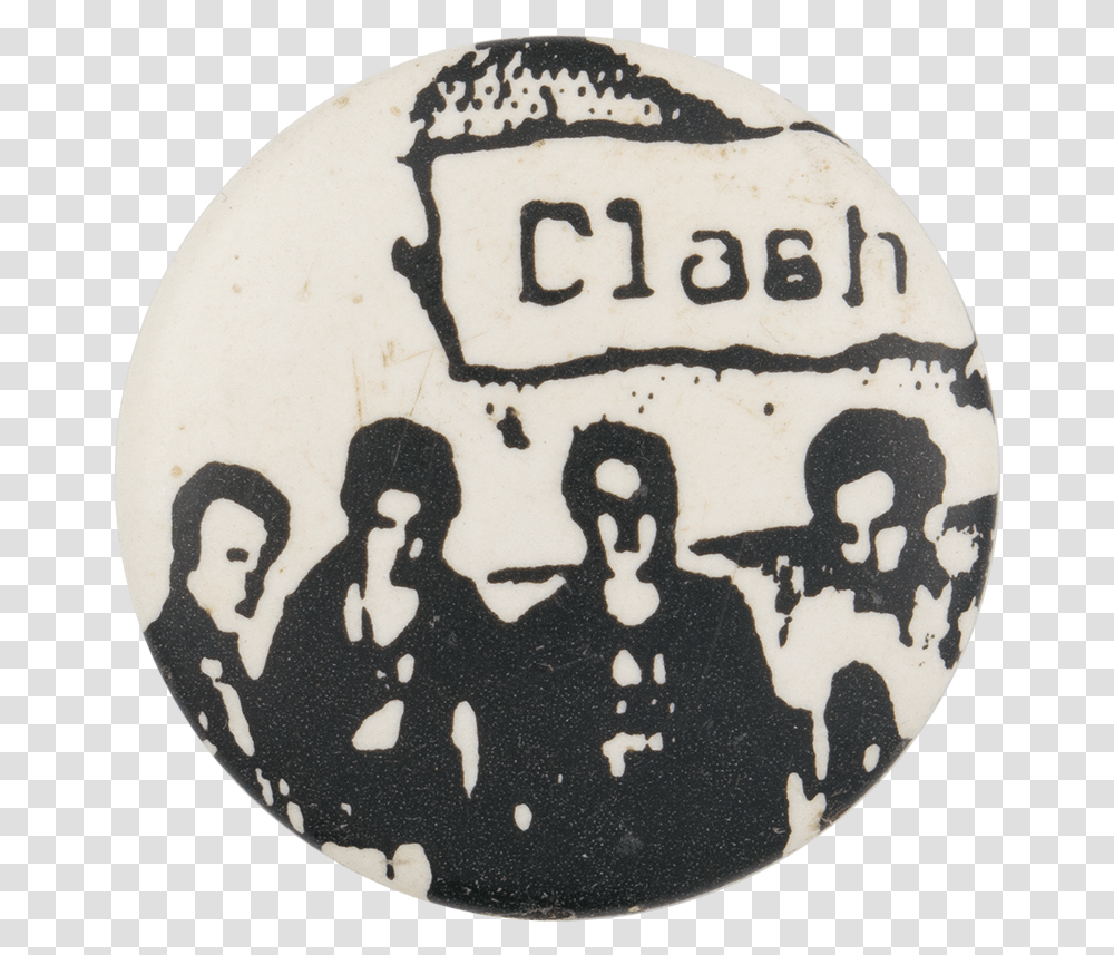 The Clash Black And White Music Button Museum Illustration, Logo, Trademark, Badge Transparent Png