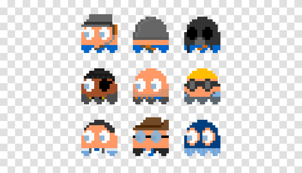 The Classes As Pacman Ghosts Team Fortress Sprays, Pac Man, Rug Transparent Png