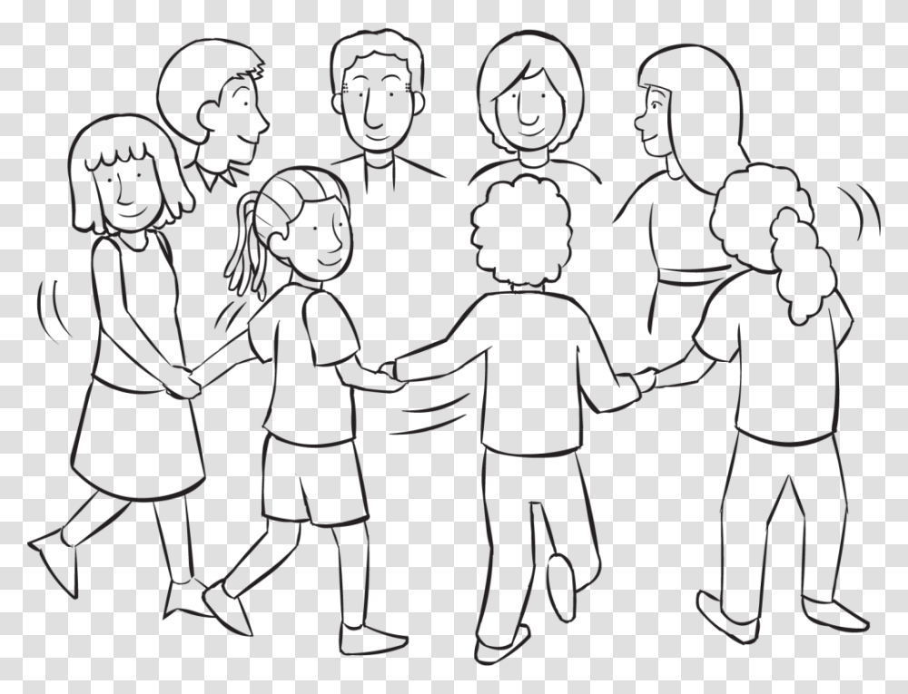 The Clock Initiative People Holding Hands In Circle Drawing, Painting, Crowd Transparent Png