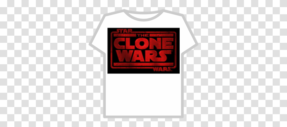 The Clone Wars Logo Roblox Star Wars The Clone Wars, Clothing, Apparel, Shirt, T-Shirt Transparent Png
