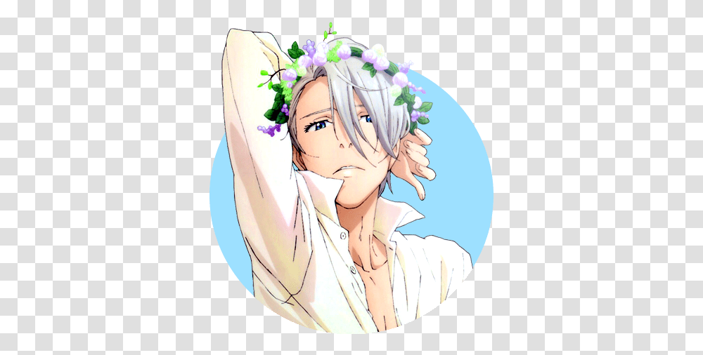 The Community For Yuri On Ice Flower Crown Official Art, Manga, Comics, Book, Person Transparent Png