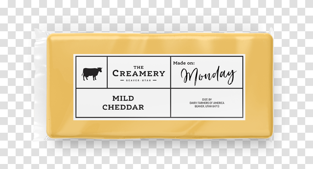 The Creamery Mild Cheddar Gold, Label, Business Card, Paper Transparent Png